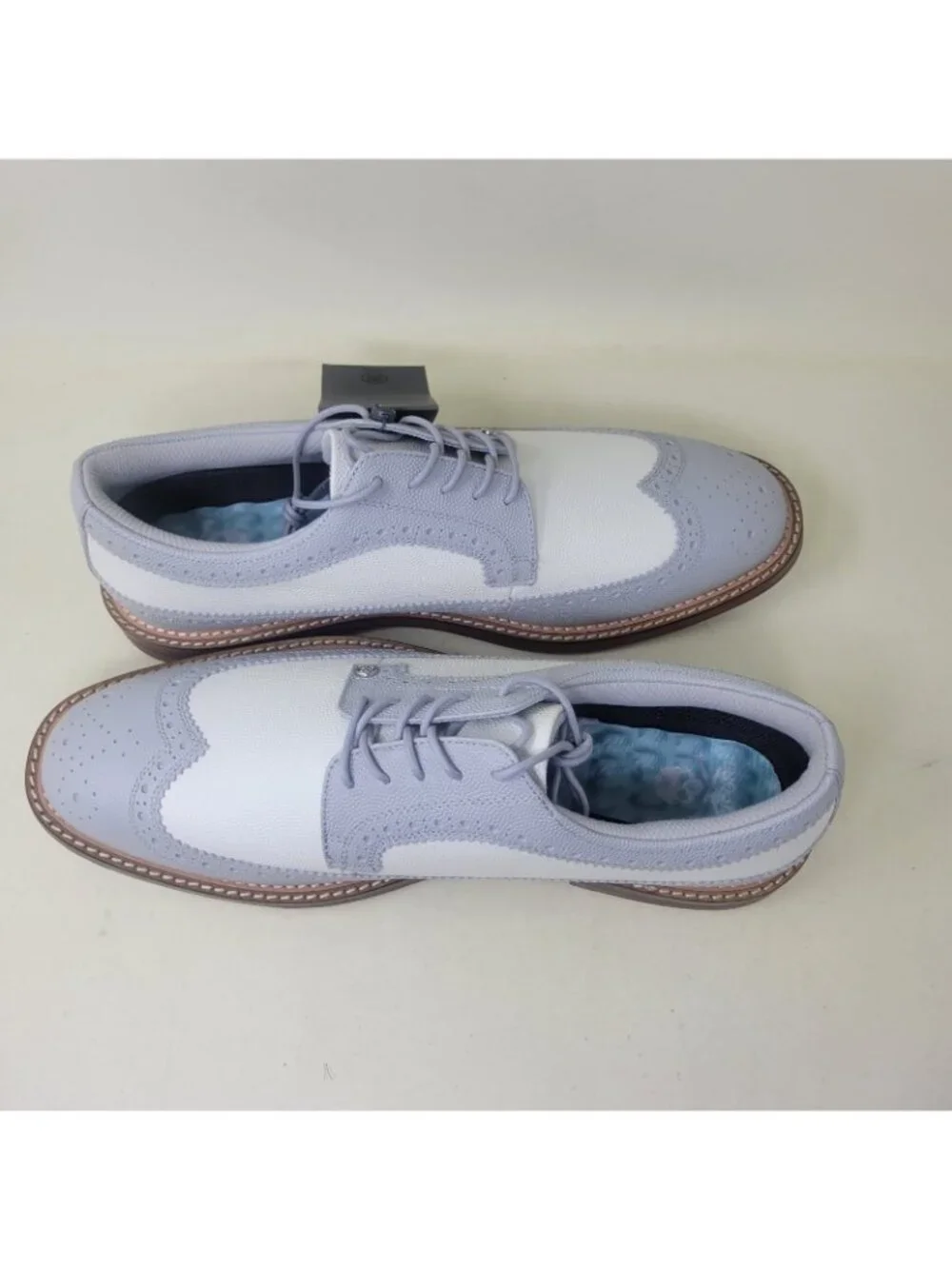 Men's 14 G/Fore Gallivanter White Grey Luxe Sole Longwing Golf Shoes GMF000011